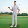 image:imageM MAELREG Mens Golf Shirt Short Sleeve Dry Fit Print Moisture Wicking Performance Patterns Collared Polo ShirtWhite Purple Shark