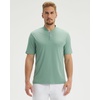 image:imageM MAELREG Mens Golf Shirts Collarless Performance Dry Fit Moisture Wicking Casual Solid Short Sleeve Henley Shirts for MenBerry Green