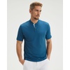 image:imageM MAELREG Mens Golf Shirts Collarless Performance Dry Fit Moisture Wicking Casual Solid Short Sleeve Henley Shirts for MenBlue