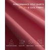 image:imageM MAELREG Mens Golf Shirts Collarless Performance Dry Fit Moisture Wicking Casual Solid Short Sleeve Henley Shirts for MenBrick Red
