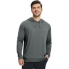 image:imageM MAELREG Mens Hoodies Pullover Performance Lightweight Hoodies For Men With 2 Pocket Dry Fit Wicking Stretch Golf SweatshirtBlack Melange