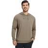 image:imageM MAELREG Mens Hoodies Pullover Performance Lightweight Hoodies For Men With 2 Pocket Dry Fit Wicking Stretch Golf SweatshirtBrown Melange