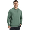 image:imageM MAELREG Mens Hoodies Pullover Performance Lightweight Hoodies For Men With 2 Pocket Dry Fit Wicking Stretch Golf SweatshirtDark Green Melange