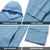 image:imageM MAELREG Mens Hoodies Pullover Performance Lightweight Hoodies For Men With 2 Pocket Dry Fit Wicking Stretch Golf SweatshirtLight Blue Melange