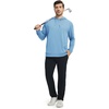 image:imageM MAELREG Mens Hoodies Pullover Performance Lightweight Hoodies For Men With 2 Pocket Dry Fit Wicking Stretch Golf SweatshirtLight Blue Melange