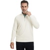 image:imageM MAELREG Mens Quarter Zip Pullover Lightweight Mock Neck Long Sleeve Midlayer Athletic Golf Half Zip Sweatshirt for MenCream