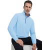 image:imageM MAELREG Mens Quarter Zip Pullover Lightweight Mock Neck Long Sleeve Midlayer Athletic Golf Half Zip Sweatshirt for MenLight Blue