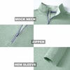 image:imageM MAELREG Quarter Zip Golf Pullover Men Dry Fit Long Sleeve Performance Wicking Mock Neck 14 Zip Pullover Mens SweatshirtBeryl Green Melange