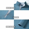image:imageM MAELREG Quarter Zip Golf Pullover Men Dry Fit Long Sleeve Performance Wicking Mock Neck 14 Zip Pullover Mens SweatshirtSaxony Blue Melange