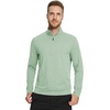 image:imageM MAELREG Quarter Zip Pullover Men Moisture Wicking Performance Heather Midlayer Golf 14 Zip Pullover Mens SweatshirtBeryl Green Melange