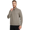 image:imageM MAELREG Quarter Zip Pullover Men Moisture Wicking Performance Heather Midlayer Golf 14 Zip Pullover Mens SweatshirtBrown Melange