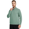 image:imageM MAELREG Quarter Zip Pullover Men Moisture Wicking Performance Heather Midlayer Golf 14 Zip Pullover Mens SweatshirtDark Green Melange