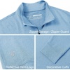 image:imageM MAELREG Quarter Zip Pullover Men Moisture Wicking Performance Heather Midlayer Golf 14 Zip Pullover Mens SweatshirtLight Blue Melange
