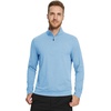 image:imageM MAELREG Quarter Zip Pullover Men Moisture Wicking Performance Heather Midlayer Golf 14 Zip Pullover Mens SweatshirtLight Blue Melange
