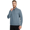 image:imageM MAELREG Quarter Zip Pullover Men Moisture Wicking Performance Heather Midlayer Golf 14 Zip Pullover Mens SweatshirtSaxony Blue Melange