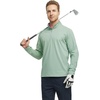 image:imageM MAELREG Quarter Zip Pullover Men Performance Dry Fit Stripe Mock Neck Midlayer Golf 14 Zip Pullover Mens SweatshirtBeryl Green Melange