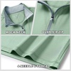 image:imageM MAELREG Quarter Zip Pullover Men Performance Dry Fit Stripe Mock Neck Midlayer Golf 14 Zip Pullover Mens SweatshirtBeryl Green Melange