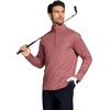 image:imageM MAELREG Quarter Zip Pullover Men Performance Dry Fit Stripe Mock Neck Midlayer Golf 14 Zip Pullover Mens SweatshirtBrick Melange