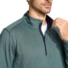 image:imageM MAELREG Quarter Zip Pullover Men Performance Dry Fit Stripe Mock Neck Midlayer Golf 14 Zip Pullover Mens SweatshirtDark Green Melange