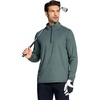 image:imageM MAELREG Quarter Zip Pullover Men Performance Dry Fit Stripe Mock Neck Midlayer Golf 14 Zip Pullover Mens SweatshirtDark Green Melange