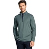 image:imageM MAELREG Quarter Zip Pullover Men Performance Dry Fit Stripe Mock Neck Midlayer Golf 14 Zip Pullover Mens SweatshirtDark Green Melange