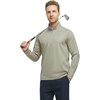 image:imageM MAELREG Quarter Zip Pullover Men Performance Dry Fit Stripe Mock Neck Midlayer Golf 14 Zip Pullover Mens SweatshirtDark Khaki Melange