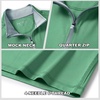 image:imageM MAELREG Quarter Zip Pullover Men Performance Dry Fit Stripe Mock Neck Midlayer Golf 14 Zip Pullover Mens SweatshirtGreen Melange