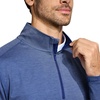 image:imageM MAELREG Quarter Zip Pullover Men Performance Dry Fit Stripe Mock Neck Midlayer Golf 14 Zip Pullover Mens SweatshirtGrey Blue Melange