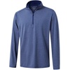 image:imageM MAELREG Quarter Zip Pullover Men Performance Dry Fit Stripe Mock Neck Midlayer Golf 14 Zip Pullover Mens SweatshirtGrey Blue Melange