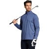 image:imageM MAELREG Quarter Zip Pullover Men Performance Dry Fit Stripe Mock Neck Midlayer Golf 14 Zip Pullover Mens SweatshirtGrey Blue Melange