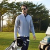 image:imageM MAELREG Quarter Zip Pullover Men Performance Dry Fit Stripe Mock Neck Midlayer Golf 14 Zip Pullover Mens SweatshirtGrey Melange