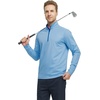 image:imageM MAELREG Quarter Zip Pullover Men Performance Dry Fit Stripe Mock Neck Midlayer Golf 14 Zip Pullover Mens SweatshirtLight Blue Melange
