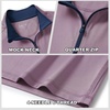 image:imageM MAELREG Quarter Zip Pullover Men Performance Dry Fit Stripe Mock Neck Midlayer Golf 14 Zip Pullover Mens SweatshirtWistful Mauve Melange