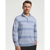 image:imageM MAELREG Quarter Zip Pullover Men Print Dry Fit Long Sleeve Golf ShirtBlue White Stripe
