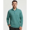 image:imageM MAELREG Quarter Zip Pullover Men Print Dry Fit Long Sleeve Golf ShirtDark Green Stripe