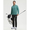 image:imageM MAELREG Quarter Zip Pullover Men Print Dry Fit Long Sleeve Golf ShirtDark Green Stripe