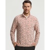 image:imageM MAELREG Quarter Zip Pullover Men Print Dry Fit Long Sleeve Golf ShirtLight Orange Massif