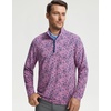 image:imageM MAELREG Quarter Zip Pullover Men Print Dry Fit Long Sleeve Golf ShirtMauve Flower