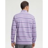 image:imageM MAELREG Quarter Zip Pullover Men Print Dry Fit Long Sleeve Golf ShirtPink Blue Stripe