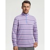 image:imageM MAELREG Quarter Zip Pullover Men Print Dry Fit Long Sleeve Golf ShirtPink Blue Stripe