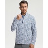 image:imageM MAELREG Quarter Zip Pullover Men Print Dry Fit Long Sleeve Golf ShirtSterling Grey Flower