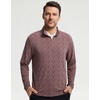 image:imageM MAELREG Quarter Zip Pullover Men Print Dry Fit Long Sleeve Golf ShirtWine Red Flower