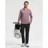 image:imageM MAELREG Quarter Zip Pullover Men Print Dry Fit Long Sleeve Golf ShirtWine Red Stripe
