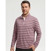 image:imageM MAELREG Quarter Zip Pullover Men Print Dry Fit Long Sleeve Golf ShirtWine Red Stripe