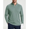 image:imageM MAELREG Quarter Zip Pullover Men Running Shirt Long Sleeve Golf ShirtsCeladon Green Heather