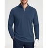 image:imageM MAELREG Quarter Zip Pullover Men Running Shirt Long Sleeve Golf ShirtsDark Blue Heather