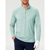 image:imageM MAELREG Quarter Zip Pullover Men Running Shirt Long Sleeve Golf ShirtsLight Green Heather
