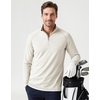 image:imageM MAELREG Quarter Zip Pullover Men Running Shirt Long Sleeve Golf ShirtsLight Khaki Heather