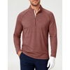 image:imageM MAELREG Quarter Zip Pullover Men Running Shirt Long Sleeve Golf ShirtsRed Ochre Heather