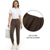 image:imageM MAELREG Womens Golf Pants Lightweight Quick Dry Ankle Zip Track PantsCoffee Brown